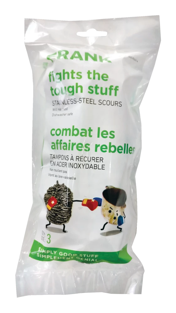 FRANK Stainless Steel Spiral Scour / Scrubber, 3-pk 5 FRANK Stainless Steel Spiral Scour / Scrubber, 3-pk - Image 3