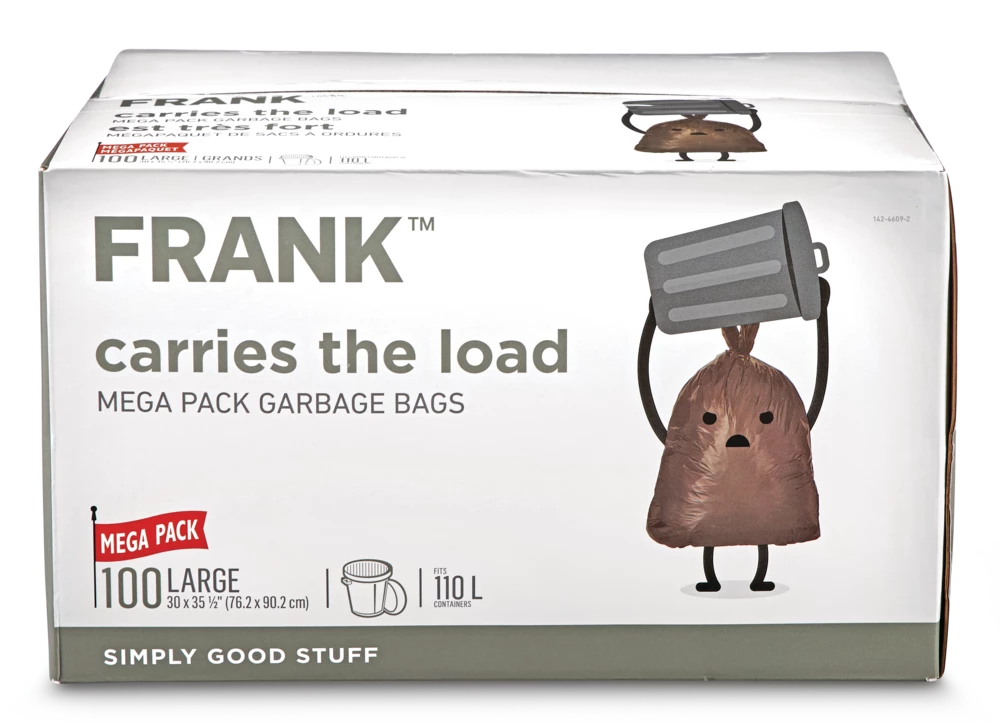 FRANK Large Outdoor Unscented Garbage Bags, 100-pk, 42.5L 5 FRANK Large Outdoor Unscented Garbage Bags, 100-pk, 42.5L - Image 3
