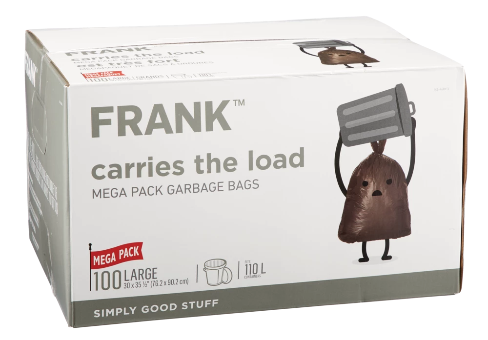 FRANK Large Outdoor Unscented Garbage Bags, 100-pk, 42.5L 4 FRANK Large Outdoor Unscented Garbage Bags, 100-pk, 42.5L - Image 2