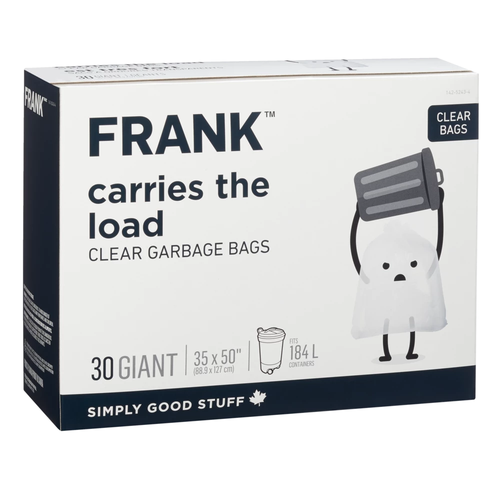 FRANK Giant Outdoor Garbage Bags, 30-pk, Clear, 184-L 4 FRANK Giant Outdoor Garbage Bags, 30-pk, Clear, 184-L - Image 2