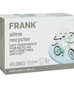FRANK Tall Swift-Tie Recycling Bags, 48-pk, Clear, 34-L -Outlet Frank Store frank 48 pack clear kitchen bags 22x24 34l 3b0a3cbb 6a13 4b4e 821e 97f2afff6eee