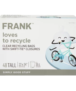 FRANK Tall Swift-Tie Recycling Bags, 48-pk, Clear, 34-L -Outlet Frank Store frank 48 pack clear kitchen bags 22x24 34l e75b0e20 579f 491c 9cf4 b808860ce966