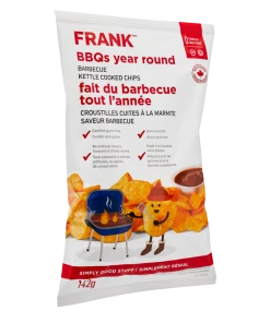 FRANK BBQ Kettle Chips, 142-g