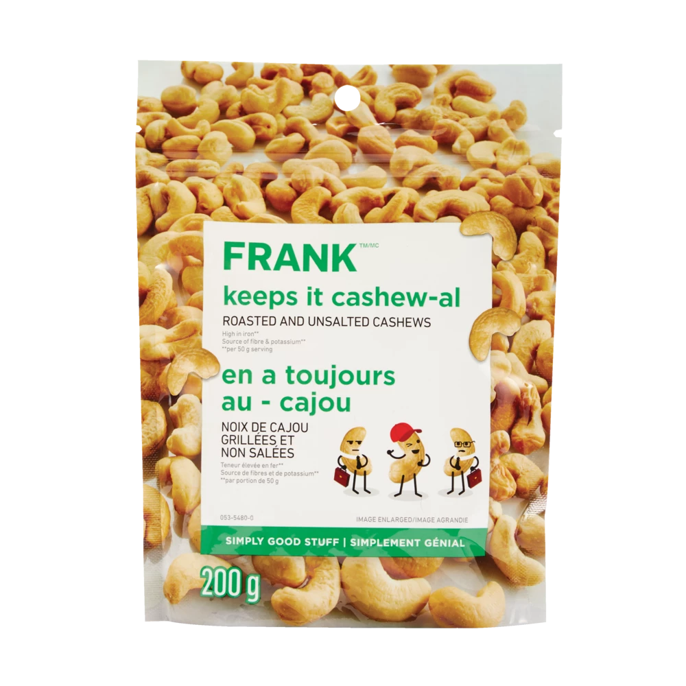 FRANK Roasted & Unsalted Cashews, 200-g 3 FRANK Roasted & Unsalted Cashews, 200-g