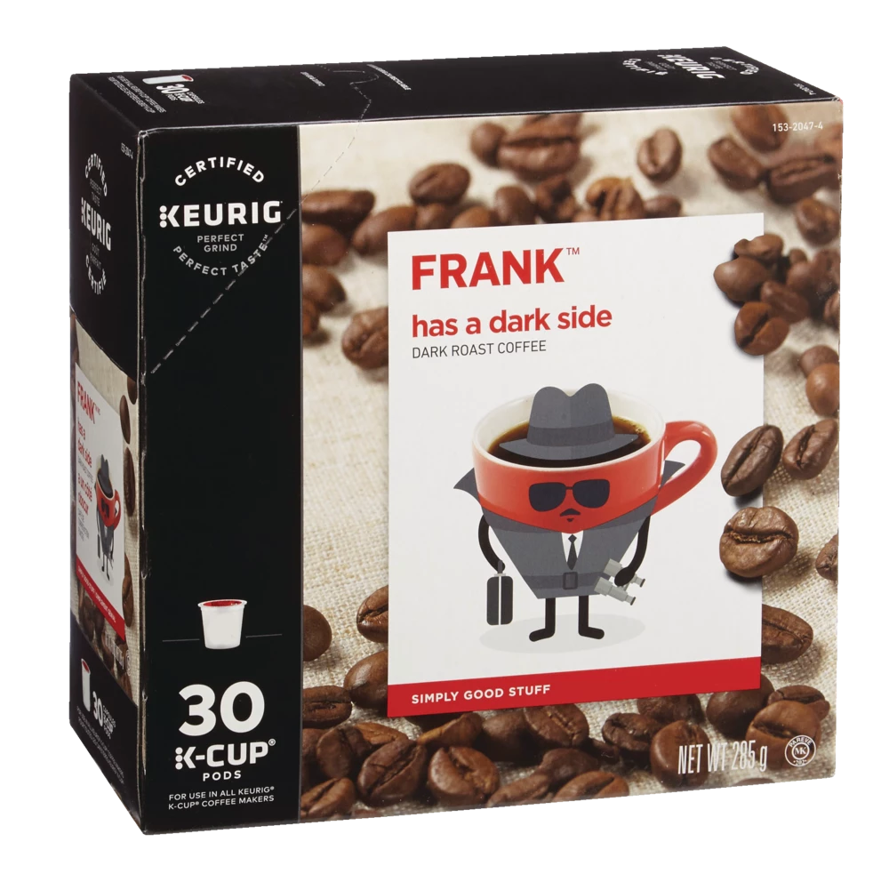 FRANK Has A Dark Side Dark Roast K-Cup® Coffee Pods, 285-g, 30-pk, , Keurig Compatible 3 FRANK Has A Dark Side Dark Roast K-Cup® Coffee Pods, 285-g, 30-pk, , Keurig Compatible