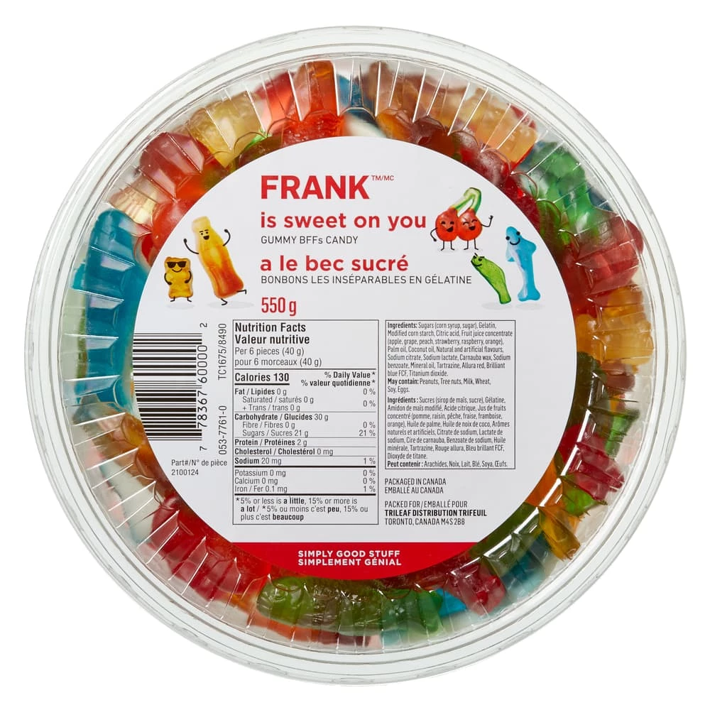 FRANK Assorted Gummy Candy Tub, 550-g 3 FRANK Assorted Gummy Candy Tub, 550-g