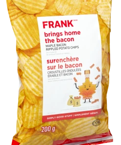 FRANK Maple Bacon Rippled Potato Chips, 220-g