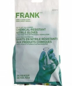 FRANK Chemical Resistant Latex Free Nitrile Gloves, Medium, 1-Pair