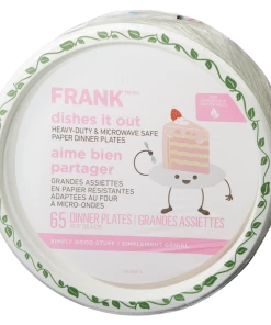 FRANK Heavy-Duty Dinner Paper Plates, 10-in, 65-pk