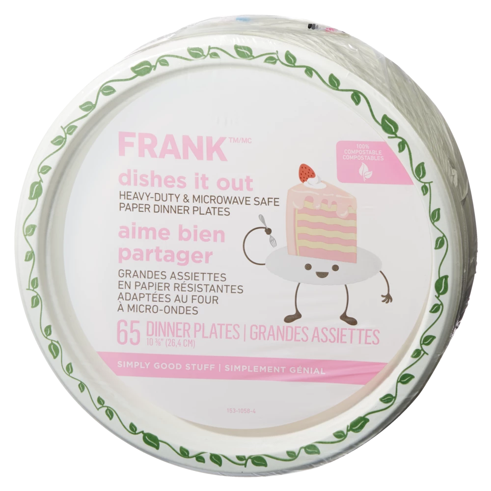 FRANK Heavy-Duty Dinner Paper Plates, 10-in, 65-pk 3 FRANK Heavy-Duty Dinner Paper Plates, 10-in, 65-pk