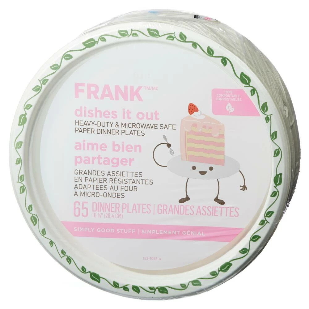 FRANK Heavy-Duty Dinner Paper Plates, 10-in, 65-pk 4 FRANK Heavy-Duty Dinner Paper Plates, 10-in, 65-pk - Image 2