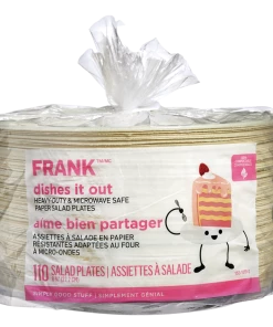 FRANK Heavy-Duty Salad Paper Plates, 8-in, 110-pk