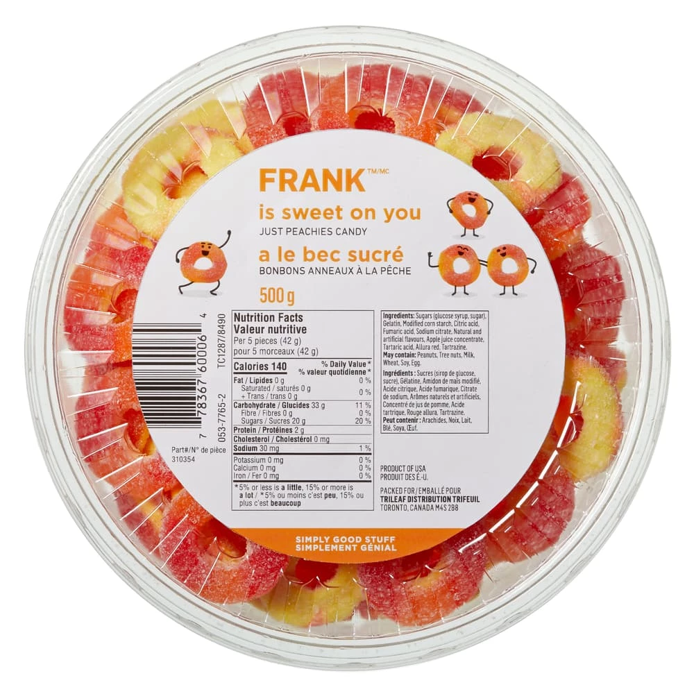 FRANK Peach Ring Candy Tub, 500-g 3 FRANK Peach Ring Candy Tub, 500-g
