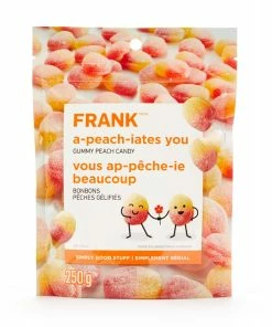 FRANK Peach Gummy Candy, 250-g