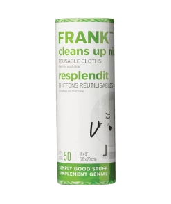 FRANK All-Purpose Machine Washable Cleaning Cloths, Green, 50-pk