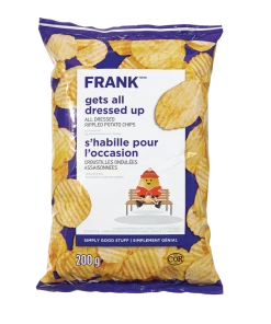 FRANK All Dressed Rippled Potato Chips, 200-g