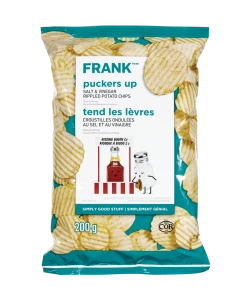 FRANK Salt & Vinegar Rippled Potato Chips, 200-g