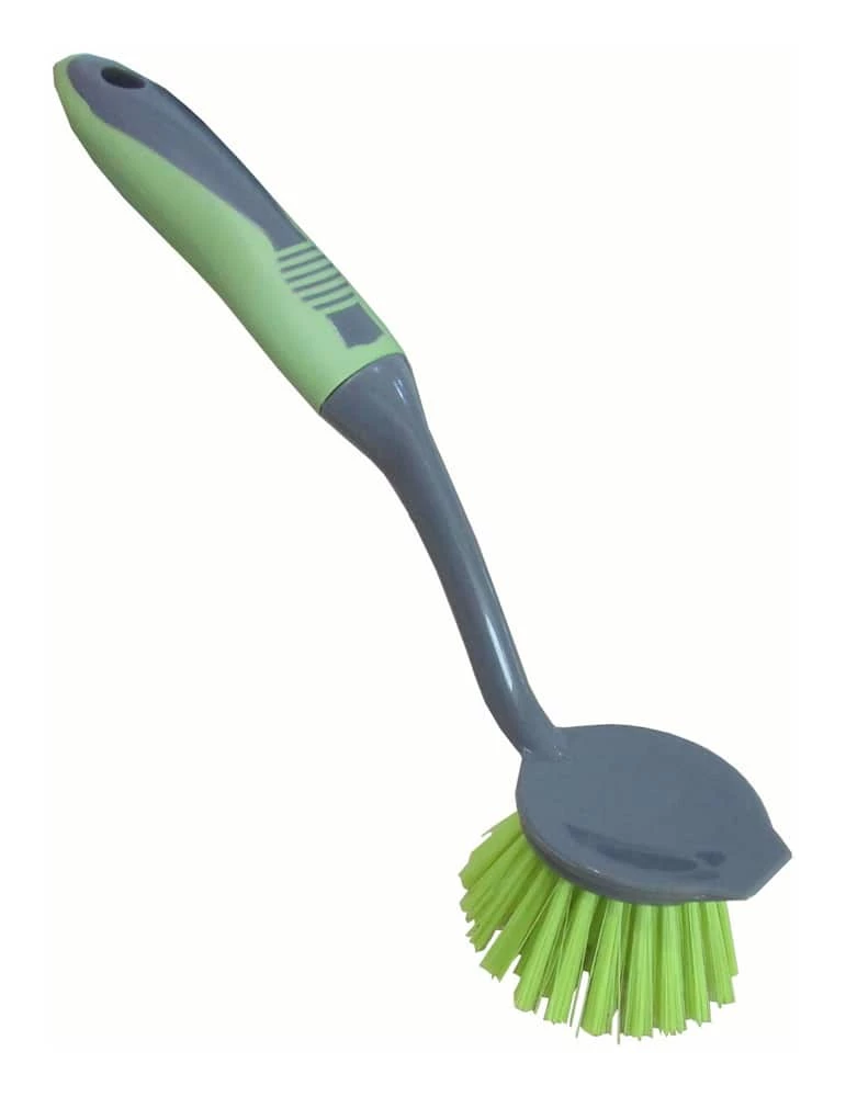FRANK Round Non-Stick Surfaces Dish Scrub Brush With Stiff & Durable Fibre Bristles With Scraper 3 FRANK Round Non-Stick Surfaces Dish Scrub Brush With Stiff & Durable Fibre Bristles With Scraper