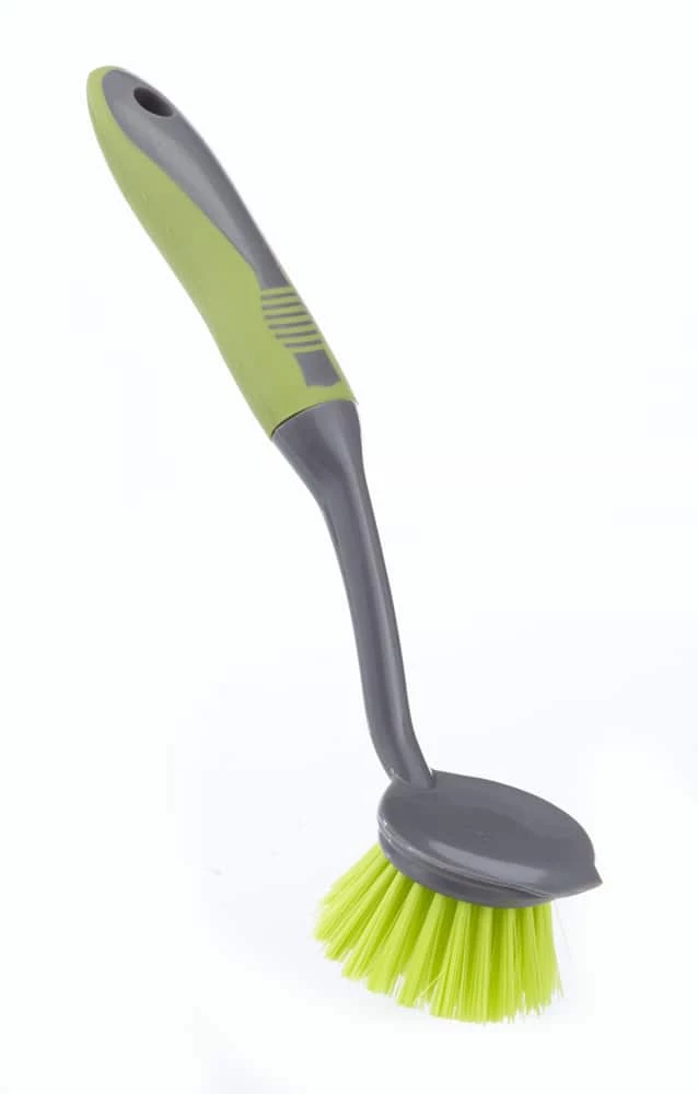 FRANK Round Non-Stick Surfaces Dish Scrub Brush With Stiff & Durable Fibre Bristles With Scraper 4 FRANK Round Non-Stick Surfaces Dish Scrub Brush With Stiff & Durable Fibre Bristles With Scraper - Image 2