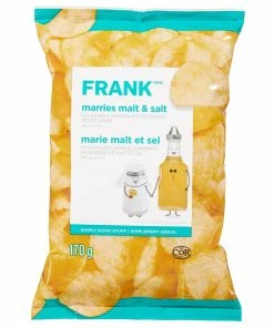 FRANK Salt & Malt Vinegar Kettle Potato Chips, 170-g