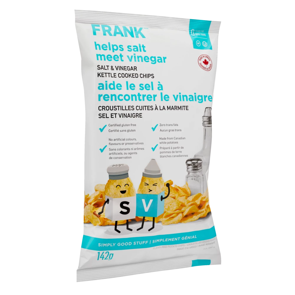 FRANK Salt & Vinegar Kettle Chips, 142-g 4 FRANK Salt & Vinegar Kettle Chips, 142-g - Image 2