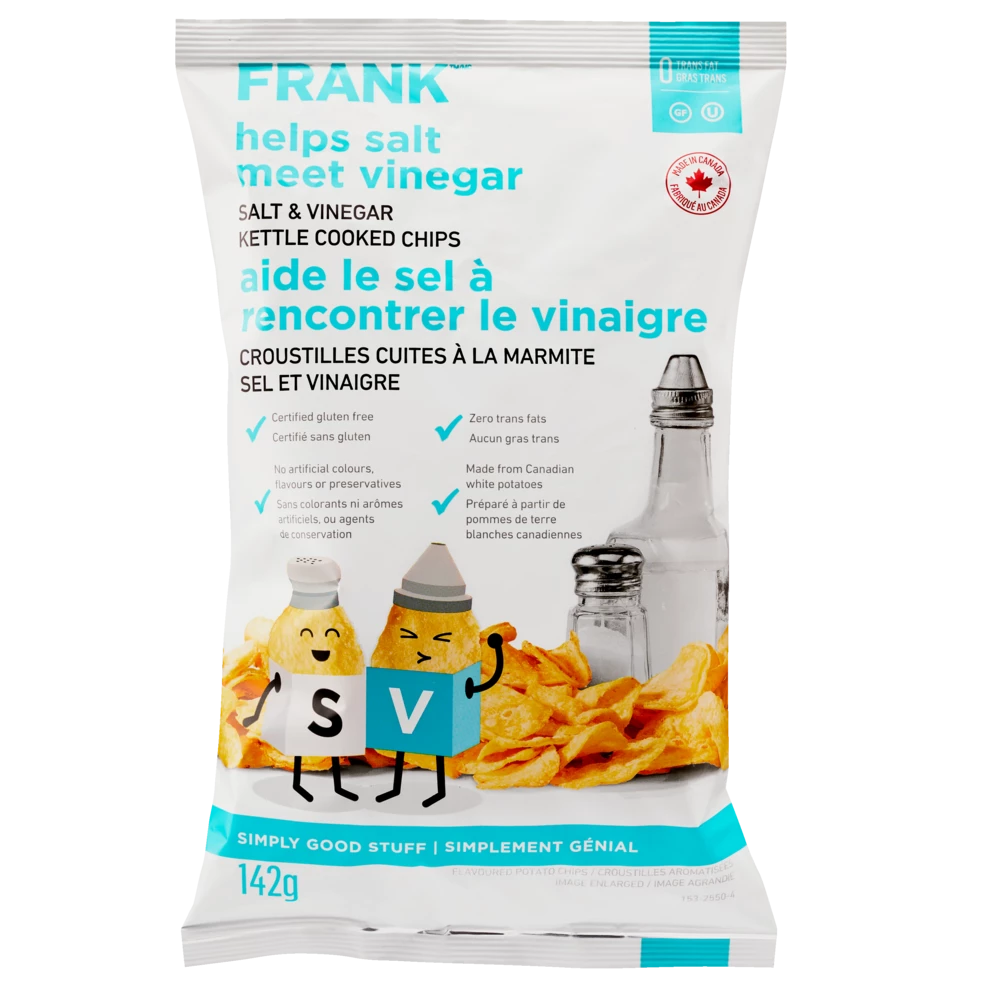 FRANK Salt & Vinegar Kettle Chips, 142-g 3 FRANK Salt & Vinegar Kettle Chips, 142-g