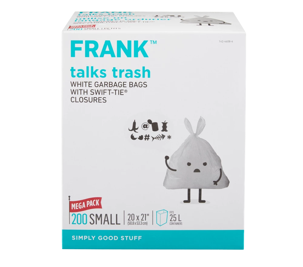 FRANK Small Swift-Tie Unscented Garbage Bags, 200-pk, White, 25-L 4 FRANK Small Swift-Tie Unscented Garbage Bags, 200-pk, White, 25-L - Image 2