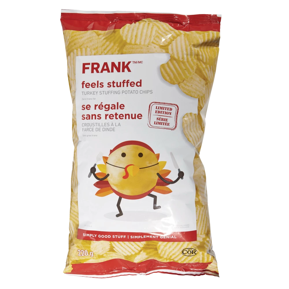 FRANK Turkey Stuffing Potato Chips, 200-g 3 FRANK Turkey Stuffing Potato Chips, 200-g