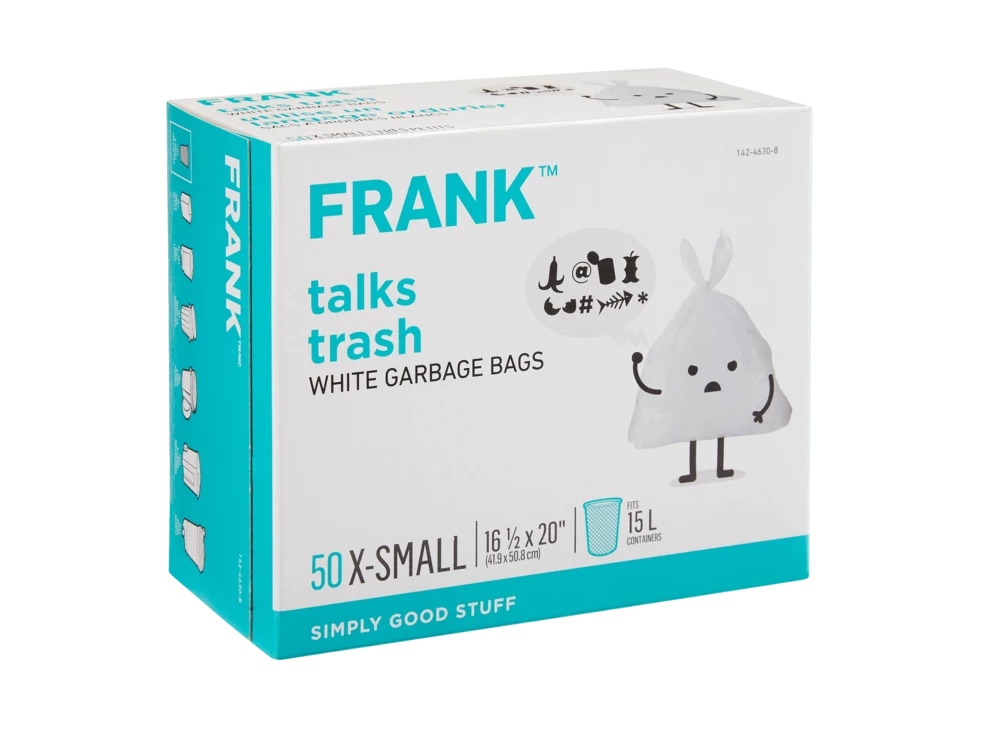 FRANK Extra-Small Swift-Tie Unscented Garbage Bags, 50-pk, White, 15-L 3 FRANK Extra-Small Swift-Tie Unscented Garbage Bags, 50-pk, White, 15-L