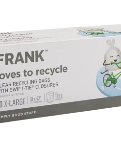 FRANK Extra-Large Swift-Tie Recycling Bags, 20-pk, Clear, 135-L